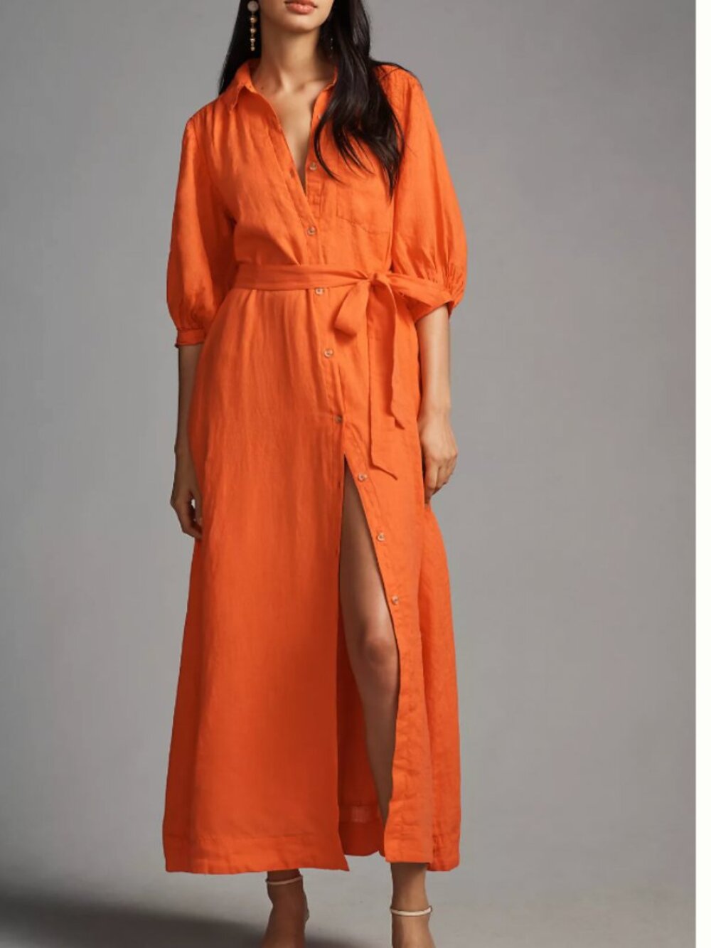 The Mona Tie-Waist Shirt Dress by Maeve: Linen Edition Size 1X